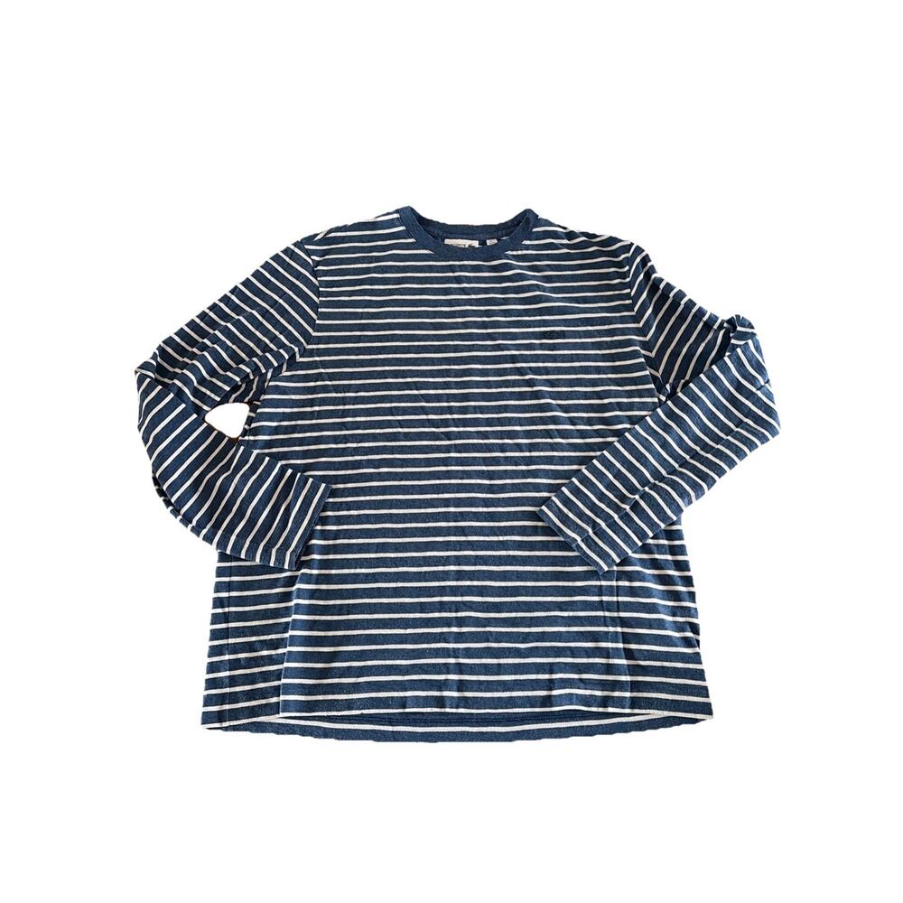 LACOSTE MEN'S LONGSLEEVES STRIPED RELAXED FIT TEE SHIRT SIZE XXL Note